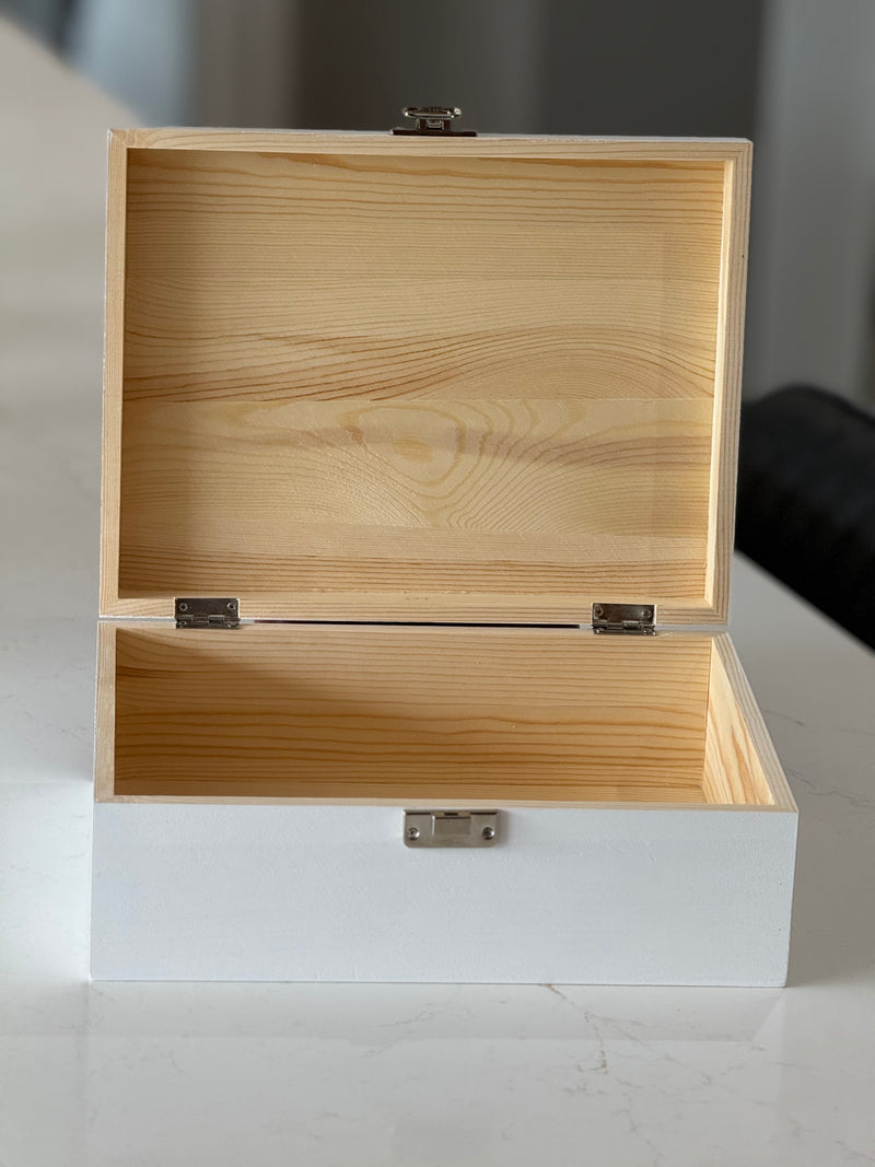12" White Wooden Box