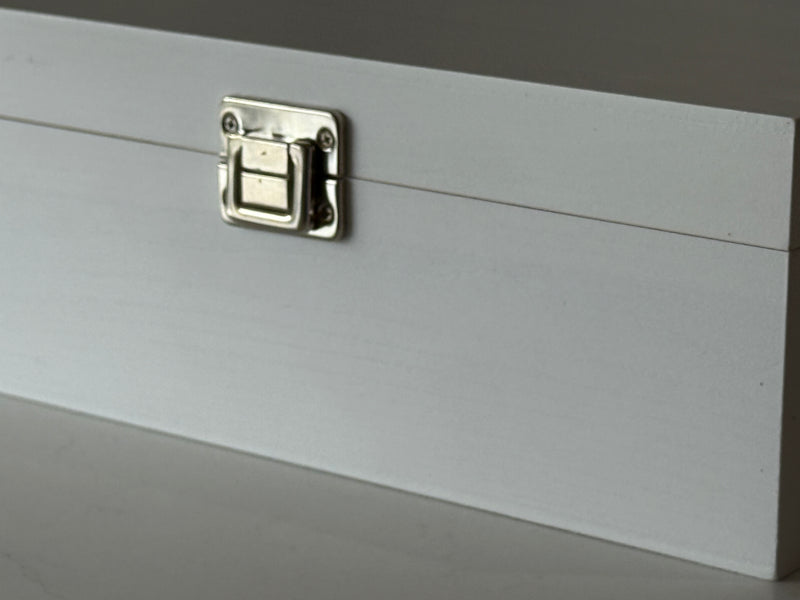12" White Wooden Box