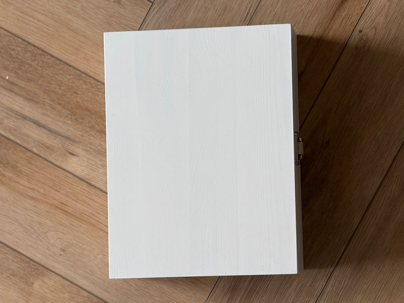 12" White Wooden Box