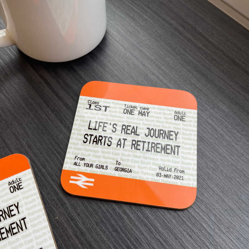 Train Ticket Inspired Teacher Gift Mug