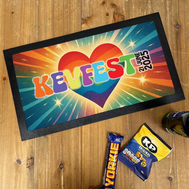 Personalised Festival Bar Mat – Custom Name & Date
