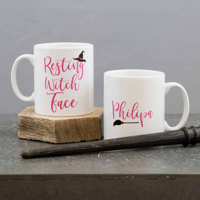 Funny Mug Gift - Resting Witch Face Mug Personalised - Halloween Or Stocking Filler Gift