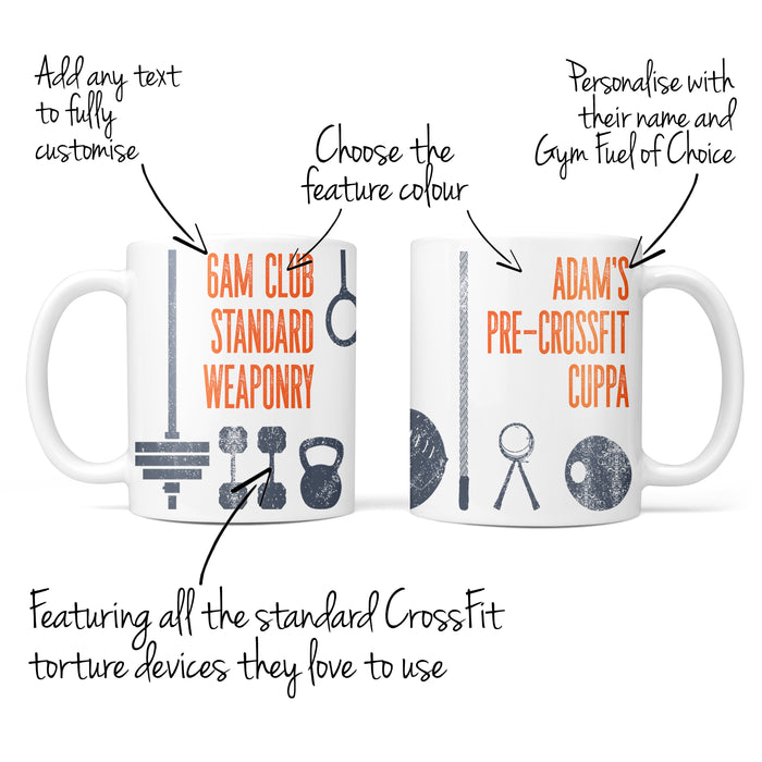 Pre Workout Mug - Choose Your Weapon Gym Equipment Personalised - Crossfitter Fitness Torture Mug Gift