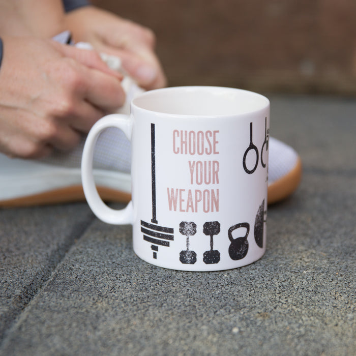 Pre Workout Mug - Choose Your Weapon Gym Equipment Personalised - Crossfitter Fitness Torture Mug Gift