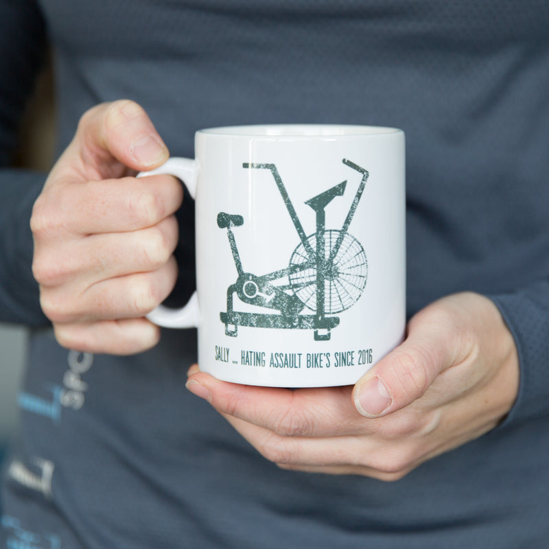 Crossfit athlete fun mug - Assault bike hate personalised