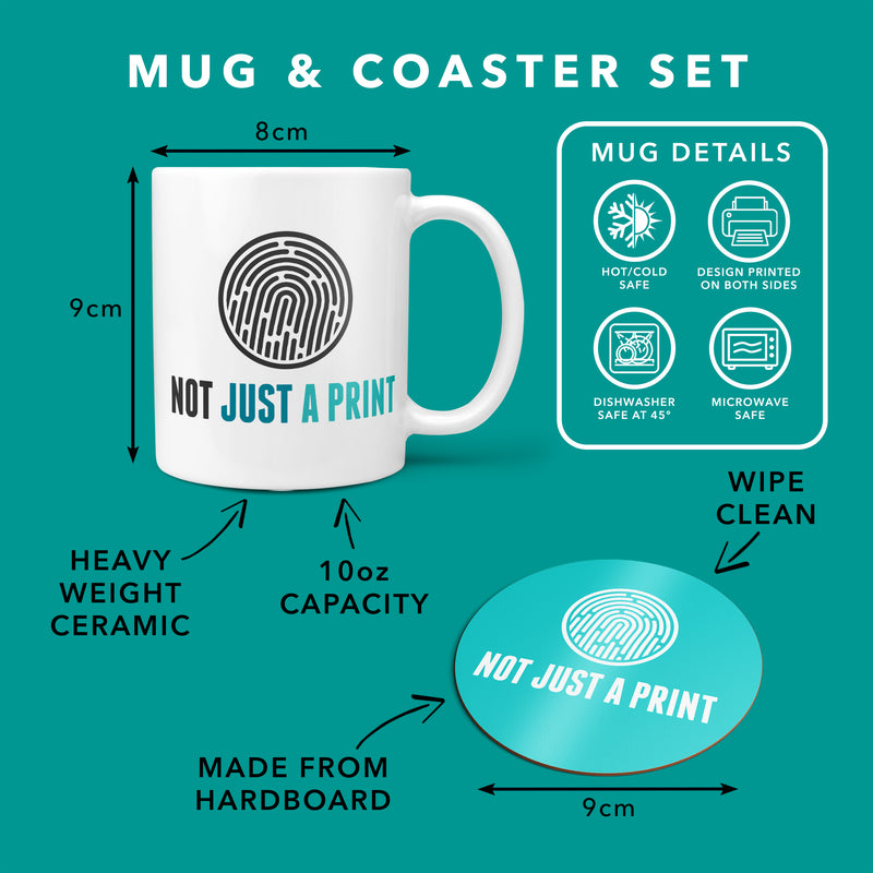 Personalised Christmas Wreath Mug and Coaster Gift Set