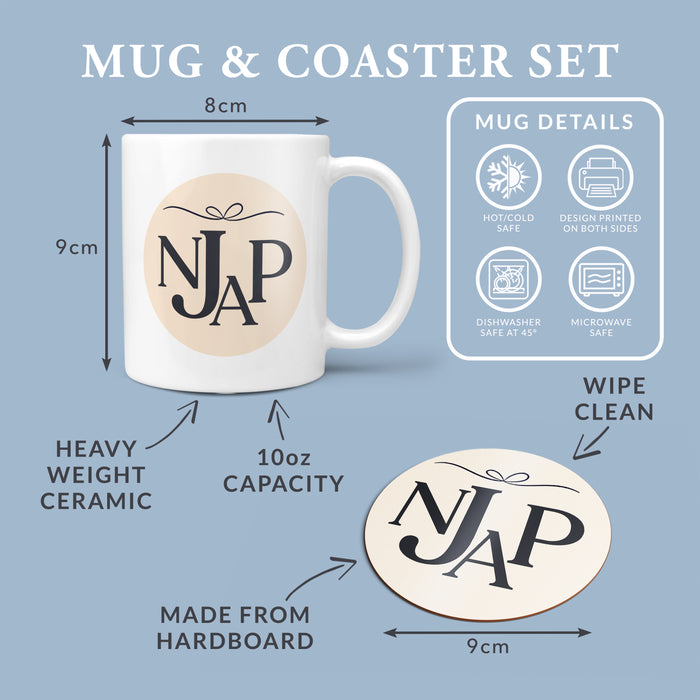 Personalised Mrs & Mrs Anniversary Mug and Coaster Gift for Couples