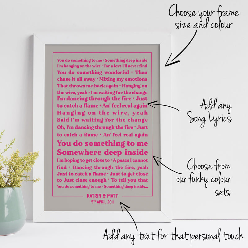 Personalised Typography Lyric Print