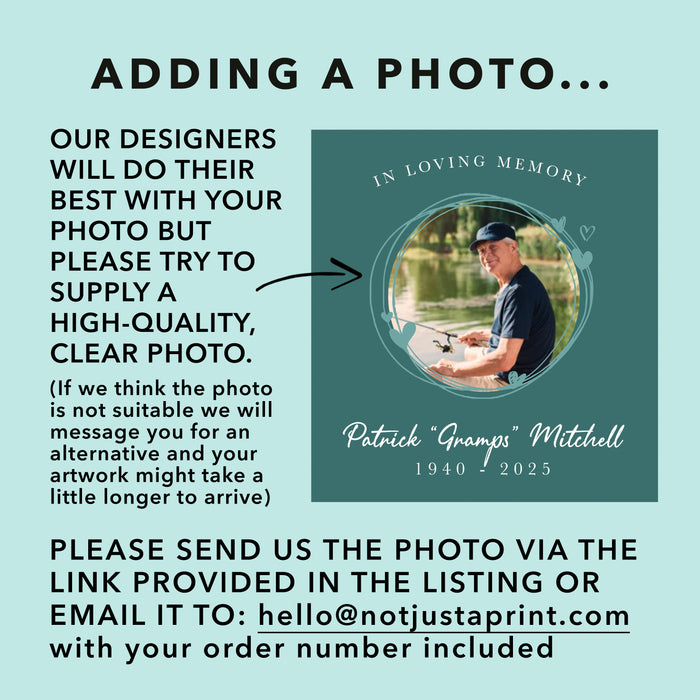 Personalised Memorial Poem Print  A Thoughtful Tribute Print of Any Poetry-Memorial , Reading, Speech, Typography Poster with Picture