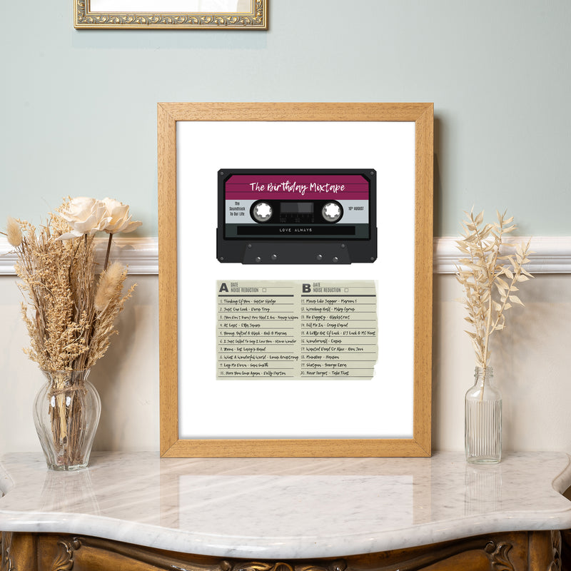 Retro Gift For Birthday - Mix Tape With Song List Personalised - Vintage Music Present