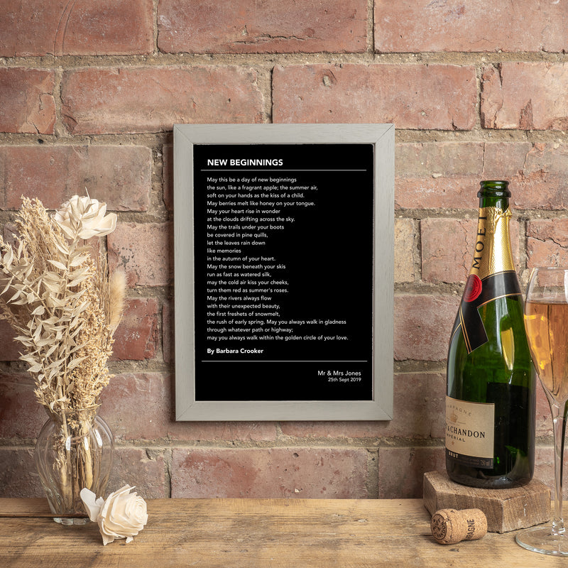 Personalised Modern Poem Print – Custom Poetry Wall Art