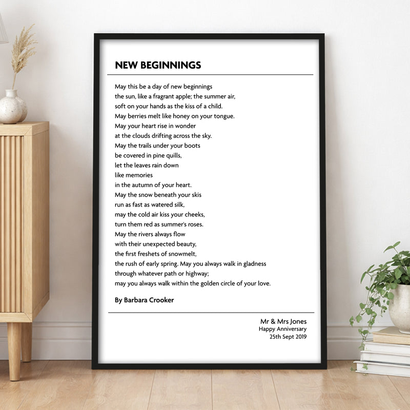 Personalised Modern Poem Print – Custom Poetry Wall Art