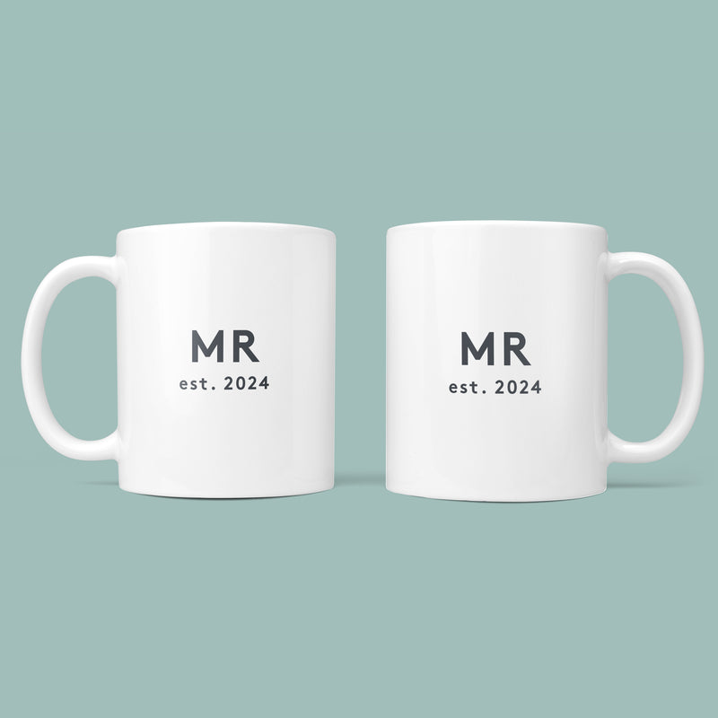 Personalised Mr & Mr Anniversary Mug and Coaster Gift for Couples
