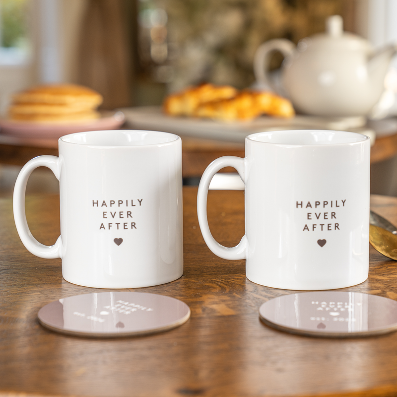 Personalised Mrs & Mrs Anniversary Mug and Coaster Gift for Couples