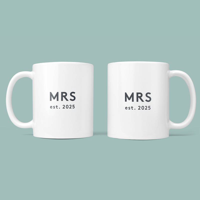 Personalised Mrs & Mrs Anniversary Mug and Coaster Gift for Couples