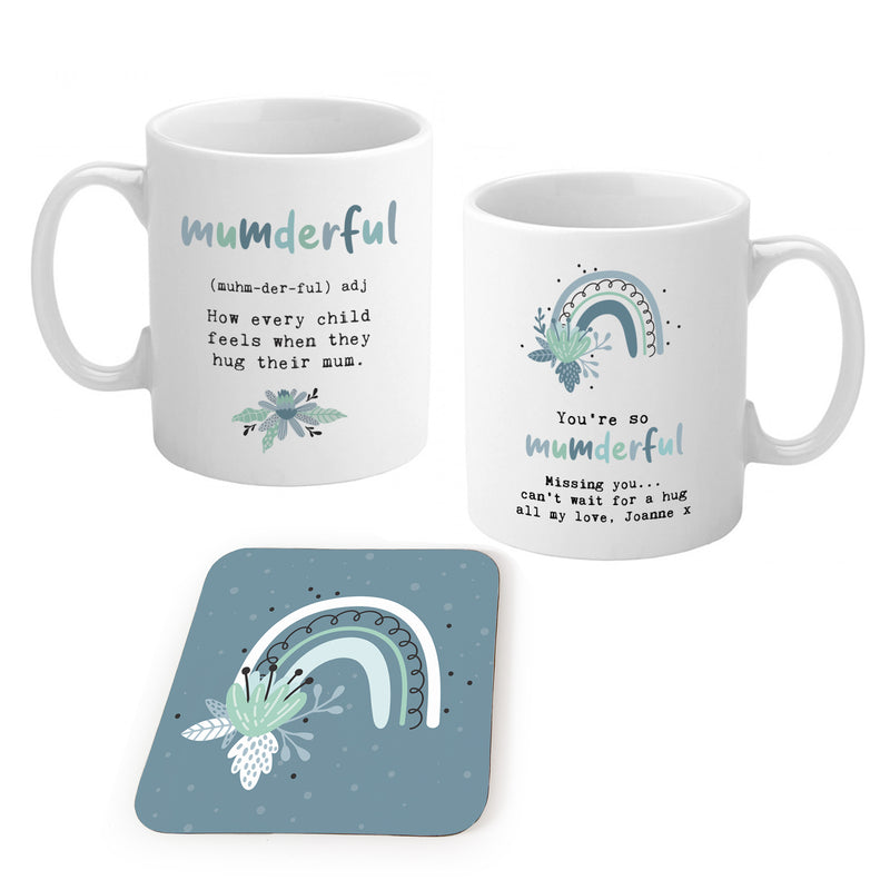 Mother's Day Mug for a 'Mumderful' Mum optional matching coaster