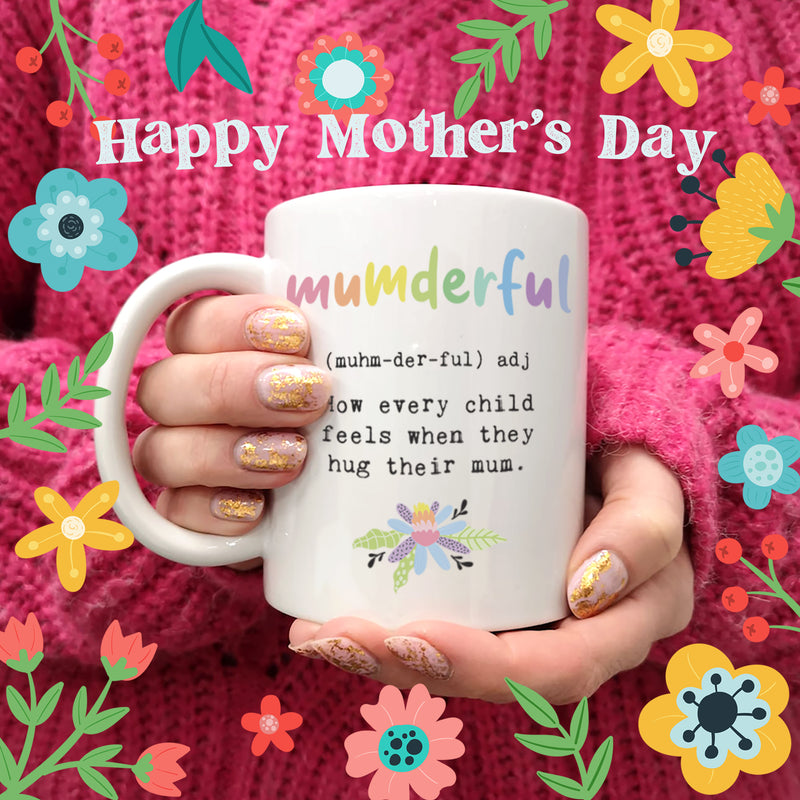 Mother's Day Mug for a 'Mumderful' Mum optional matching coaster