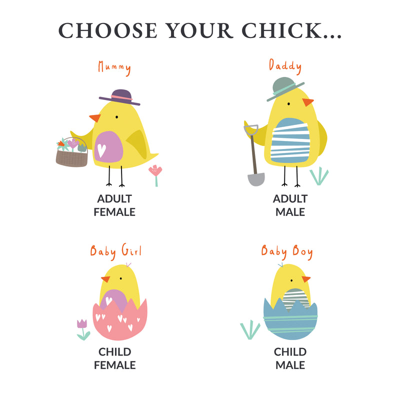 Easter Chick Matching Mug Set - Personalised Family Easter Gift