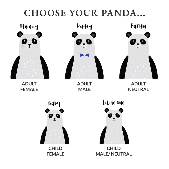 Panda Bear Personalised Mug and Coaster Set - Fun Mummy Daddy Baby Panda Family Gift - Mama Papa Toddler Mug Set Christmas Eve Present