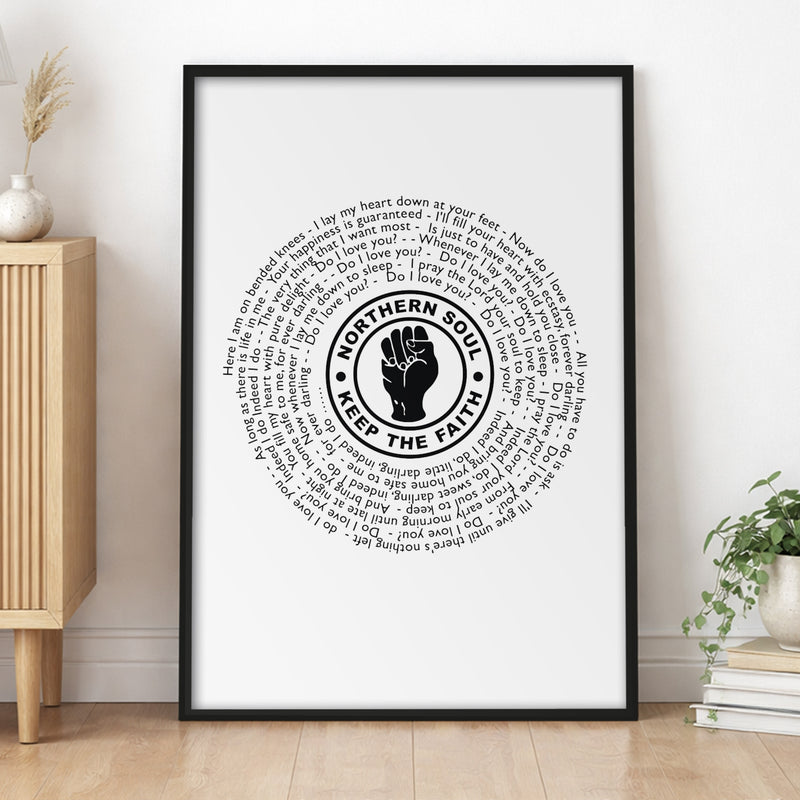 Northern Soul Keep The Faith Vinyl Record Styled Framed Print