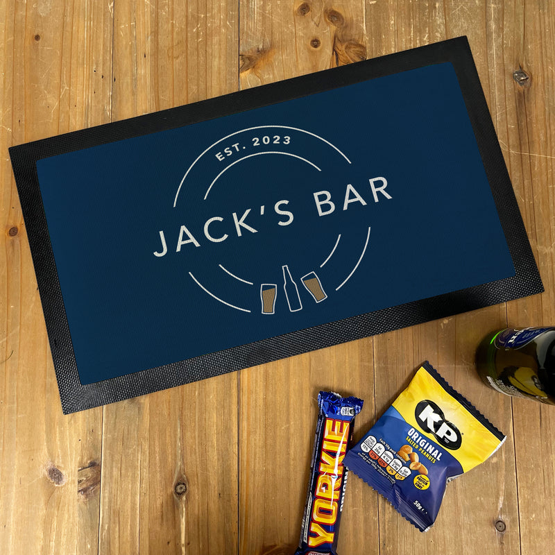 Personalised Modern Home Bar Mat