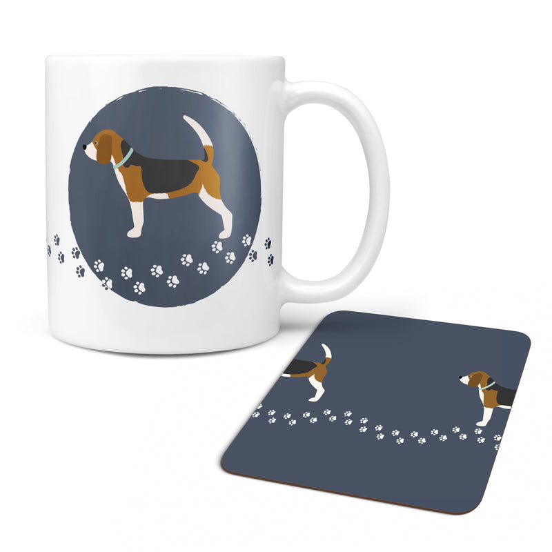 Personalised Beagle Dog Mug & Coaster Gift Set