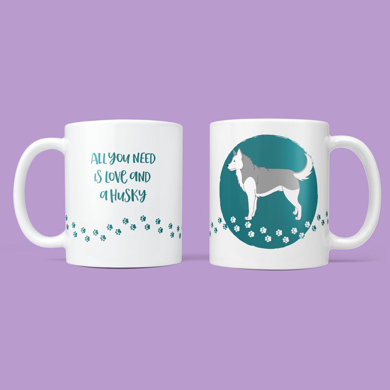 Personalised Husky Mug & Coaster Dog Gift Set