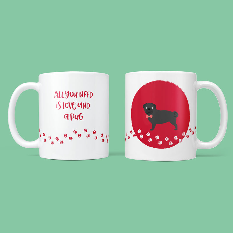 Personalised Pug Mug & Coaster Dog Gift Set
