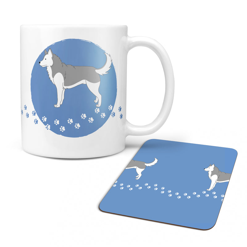 Personalised Husky Mug & Coaster Dog Gift Set
