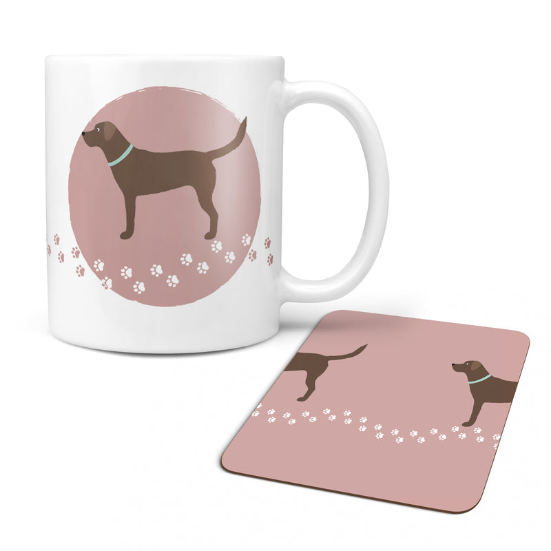 Personalised Labrador Mug & Coaster Dog Gift Set
