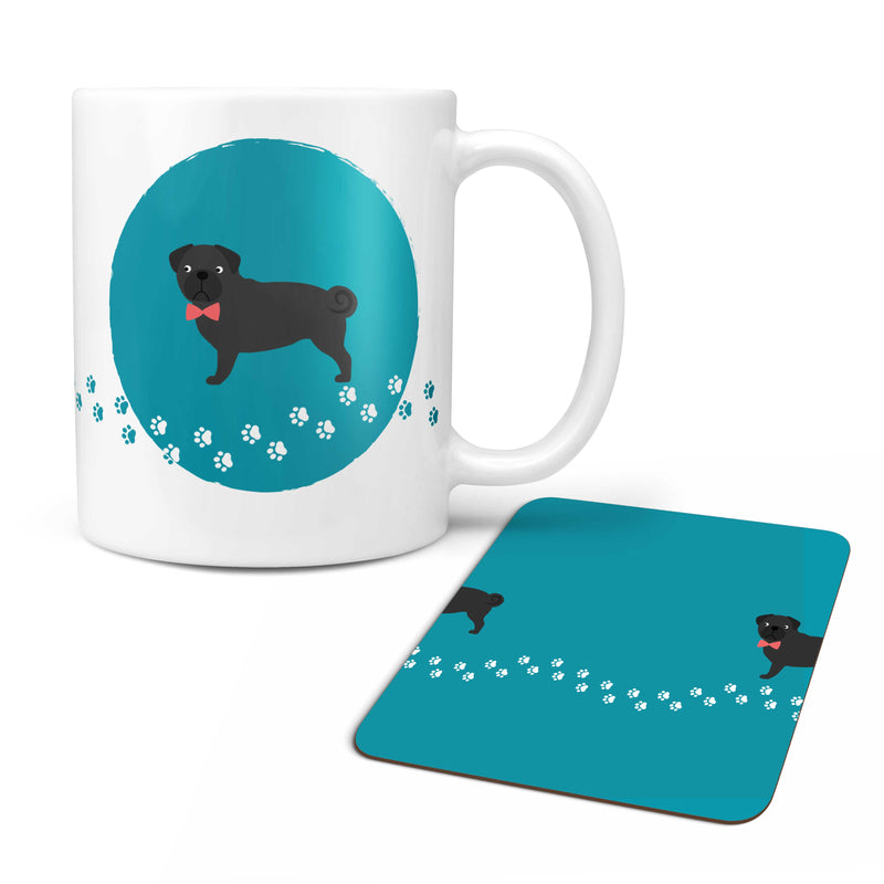 Personalised Pug Mug & Coaster Dog Gift Set