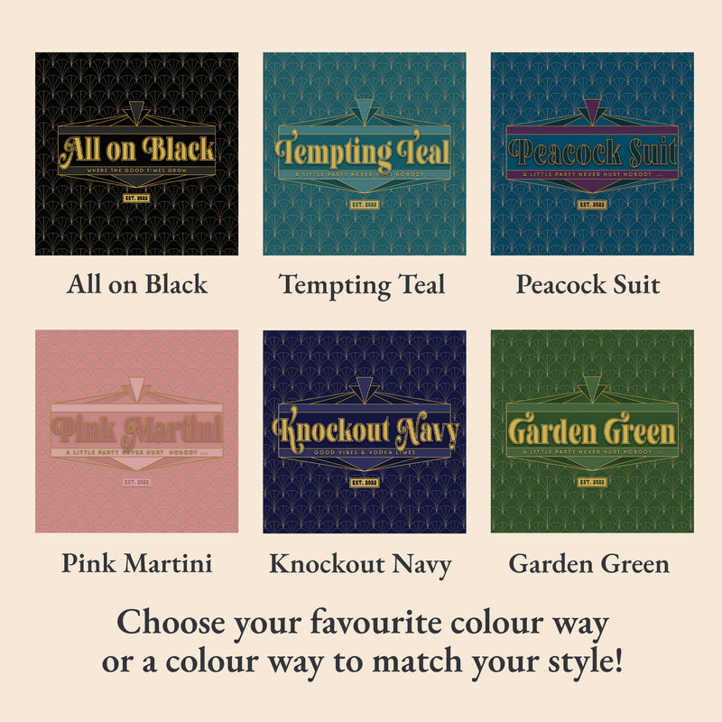 Personalised Art Deco Bar Coasters – Custom Home Bar Design – Set of 4
