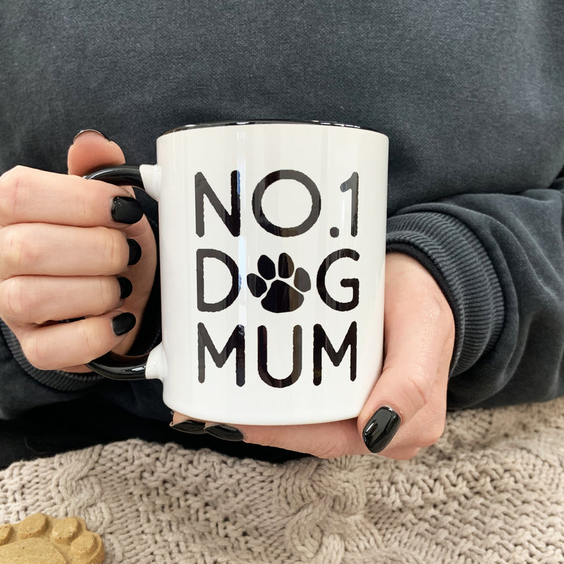 Personalised Number One Dog Mum Mug and Coaster Set