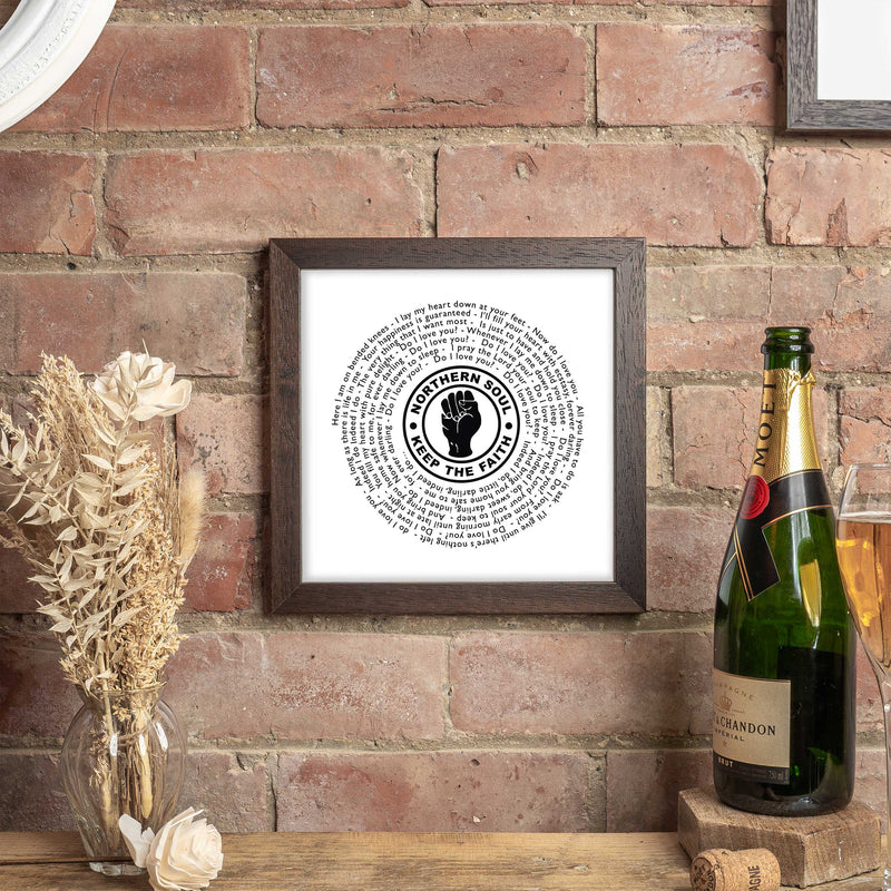 Northern Soul Keep The Faith Vinyl Record Styled Framed Print