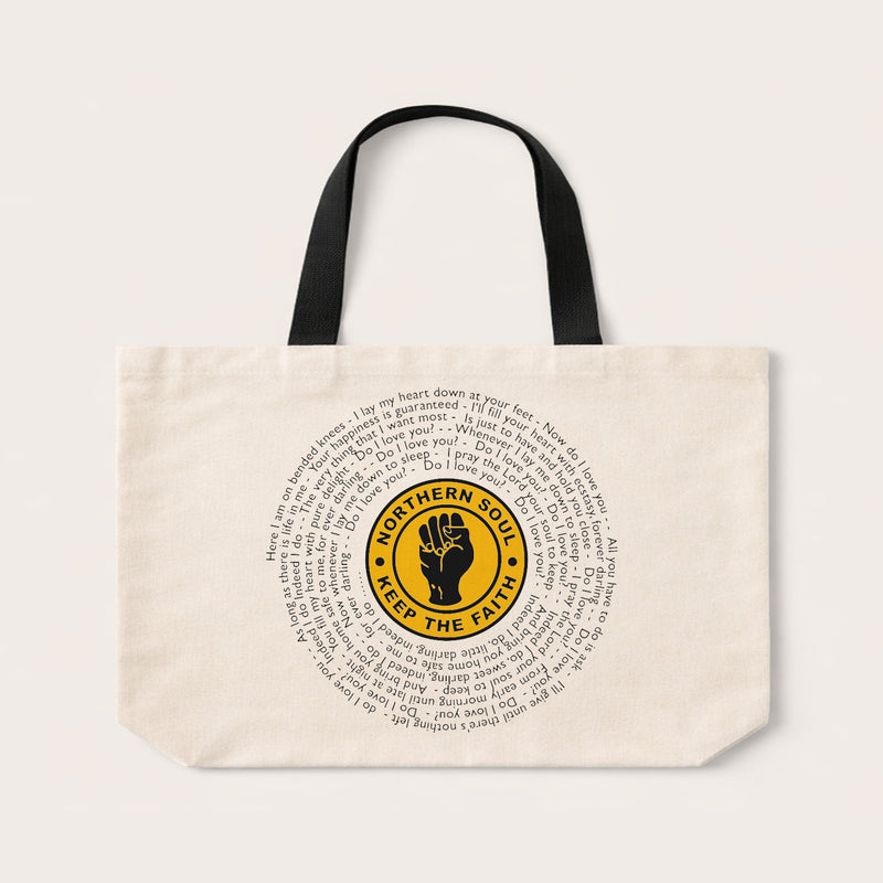 Northern Soul Lyrics Tote Bag – Keep The Faith Music Gift