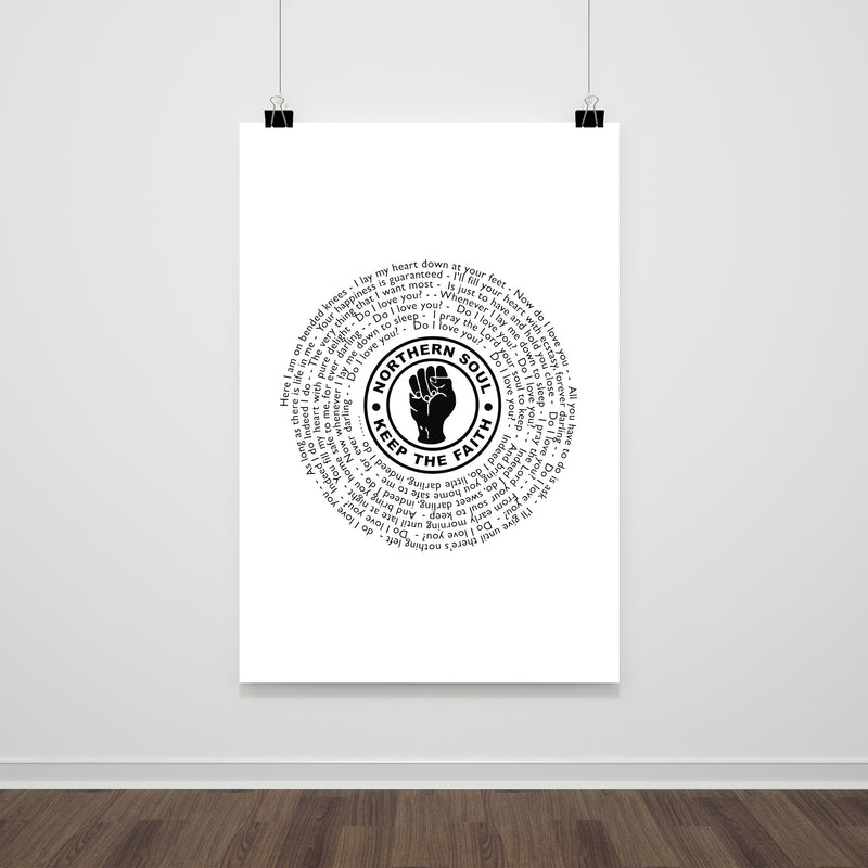 Northern Soul Keep The Faith Vinyl Record Styled Framed Print