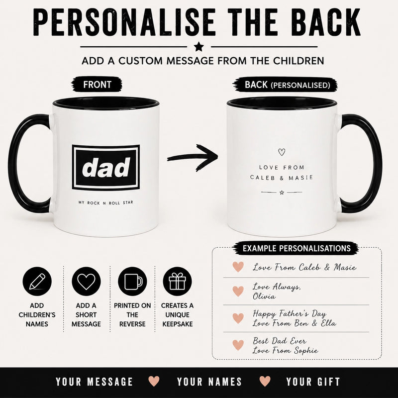 Personalised Dad My Rock N Roll Star Mug | Custom Father's Day Gift From Children