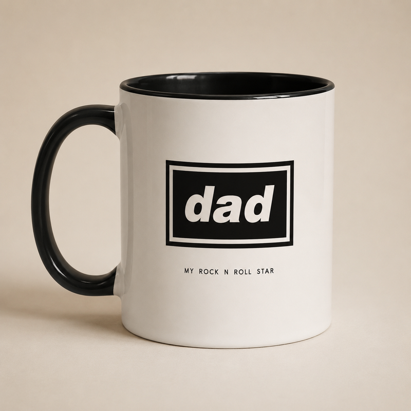 My Rock N Roll Star mug featuring bold music inspired typography design