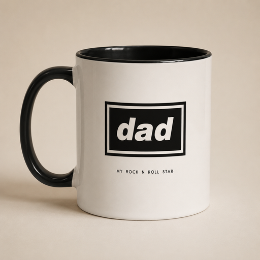 My Rock N Roll Star mug featuring bold music inspired typography design