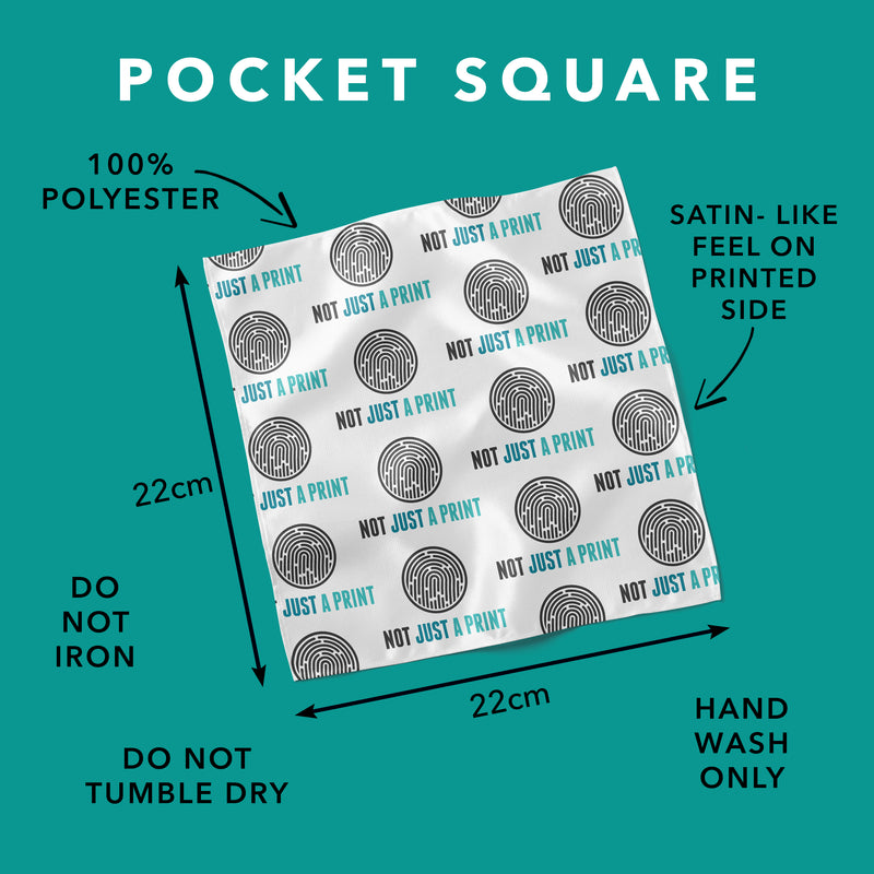 Bike Chain Patterned Personalised Pocket Square