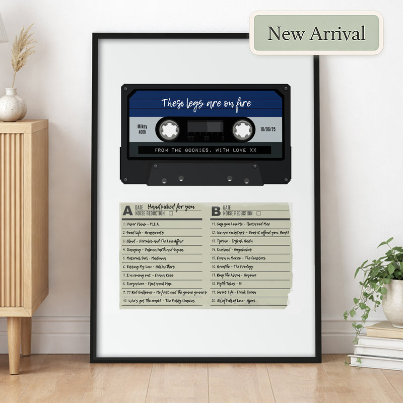 Retro Gift For Birthday - Mix Tape With Song List Personalised - Vintage Music Present