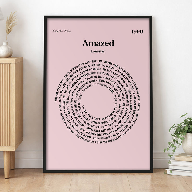 Personalised Circle Lyric Print, Custom Song Wall Art