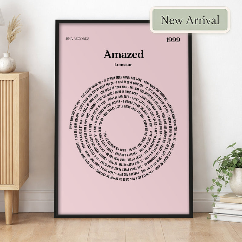 Personalised Circle Lyric Print, Custom Song Wall Art