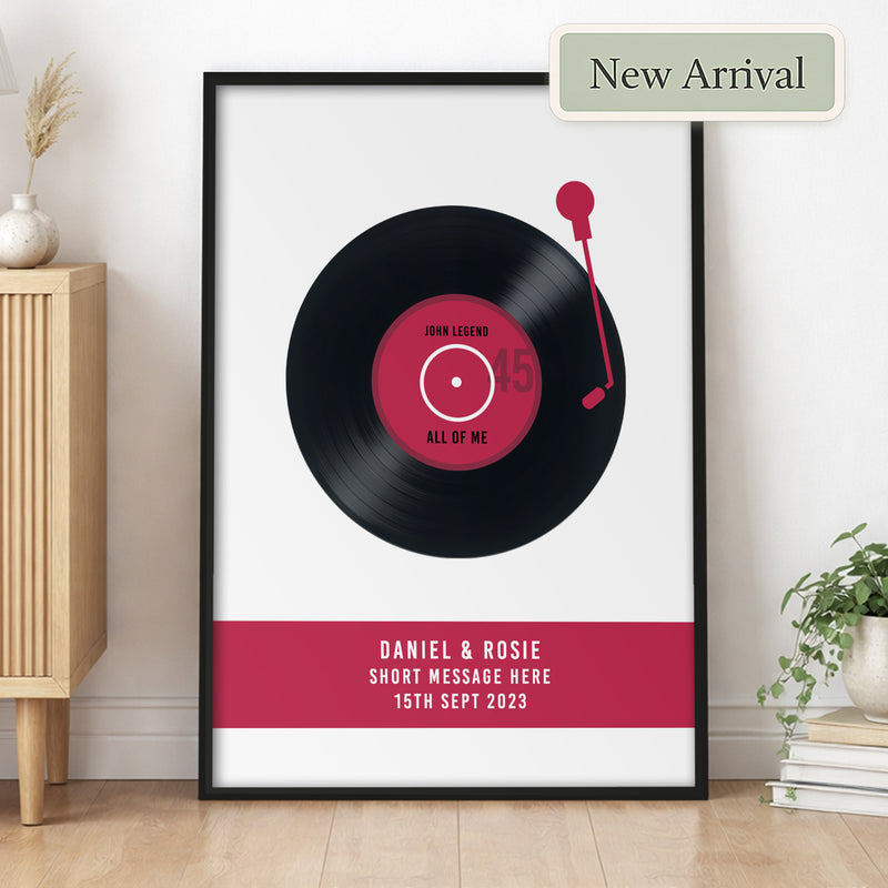 Personalised Song Record Print (Vinyl Style)