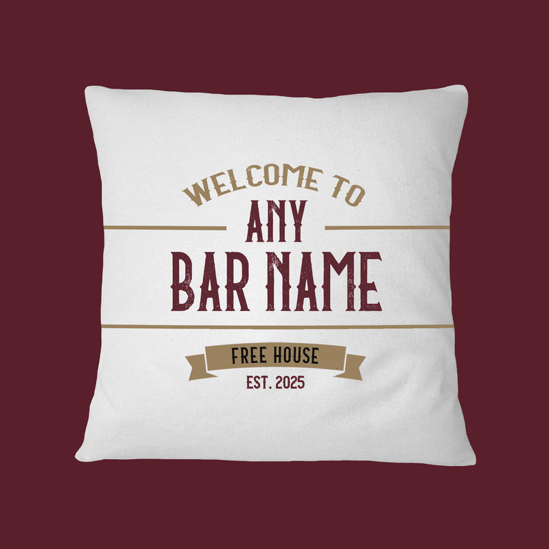 Custom Home Bar Throw Cushion – Personalised Home Bar Gift for Dad, Man Cave Decor, Father's Day Gift
