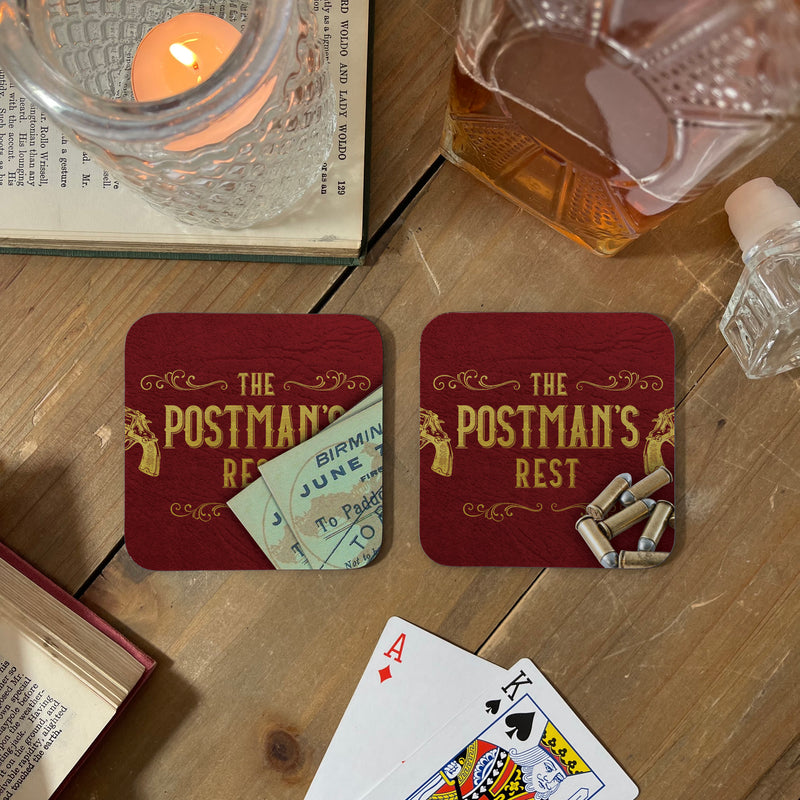 Personalised Peaky Blinders Style Bar Coasters – The Garrison Tavern – Set of 4