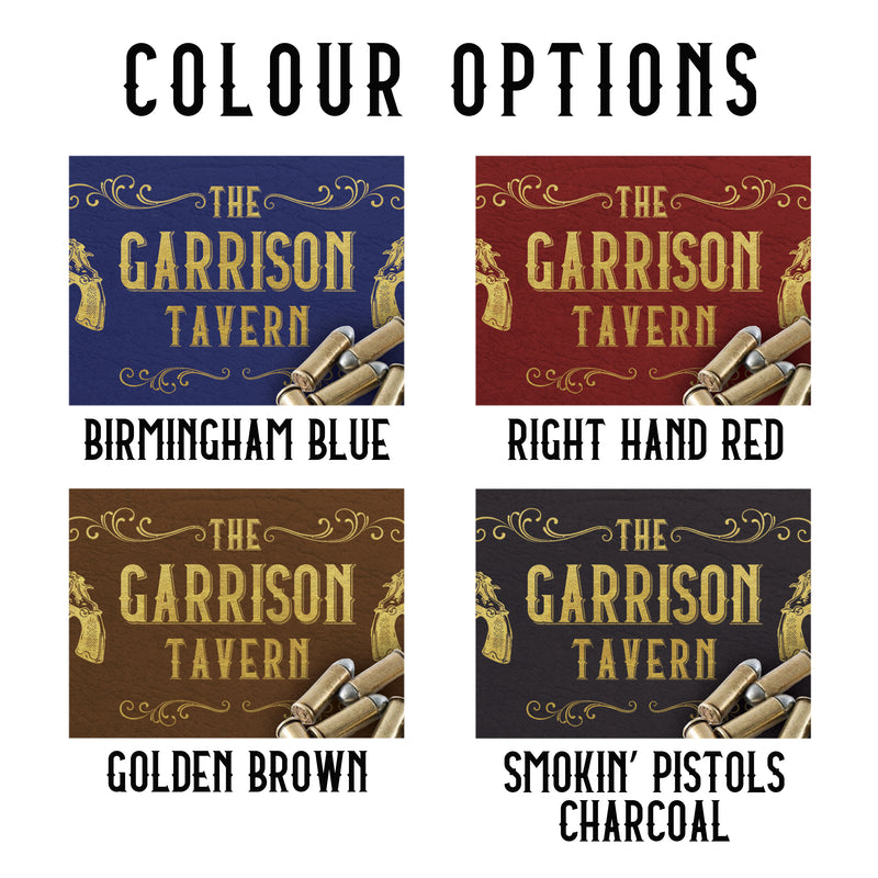 Personalised Peaky Blinders Style Bar Coasters – The Garrison Tavern – Set of 4