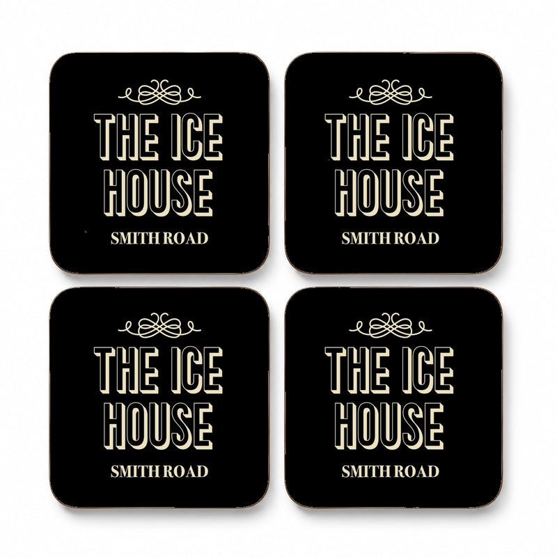 Personalised Traditional Pub Coasters – Classic Free House Design – Set of 4