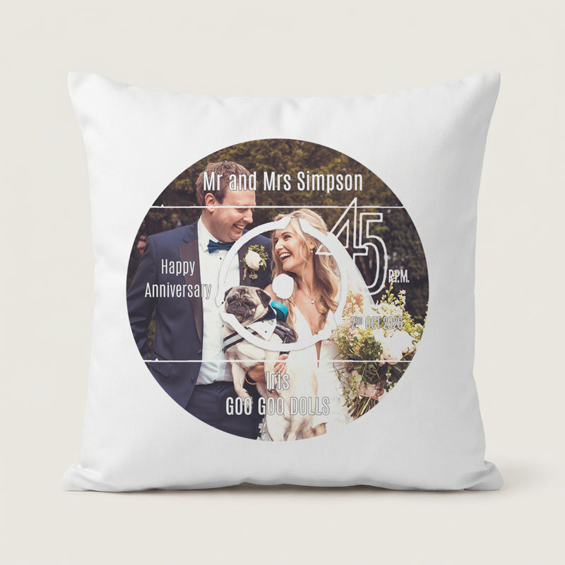 Personalised Photo Vinyl Record Cushion – Custom Music Memory Gift