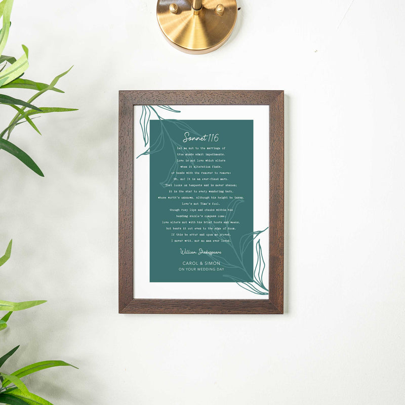 Personalised Poem Print – Custom Framed Poem with Floral Design